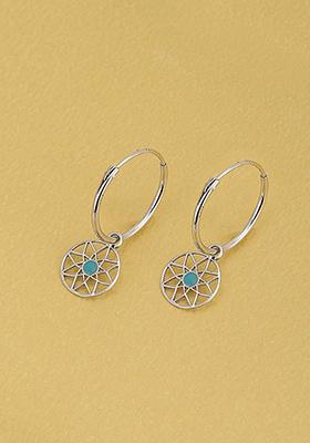 Silver Plated Rhodium Plated Hoop Earrings