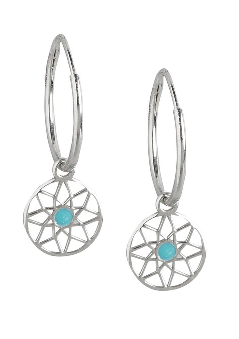 Silver Plated Rhodium Plated Hoop Earrings