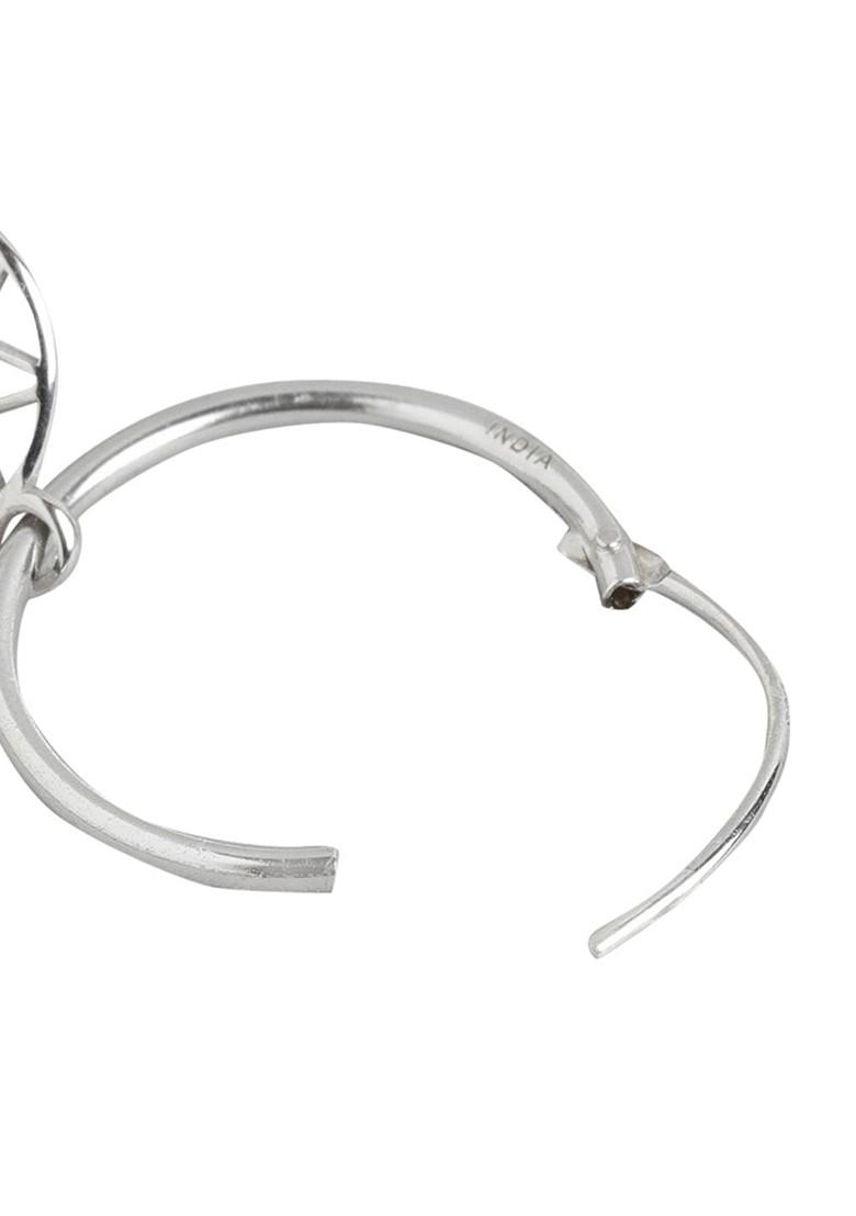 Silver Plated Rhodium Plated Hoop Earrings