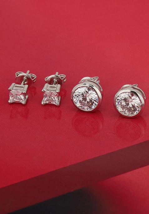 Silver Plated Rhodium Plated Earrings