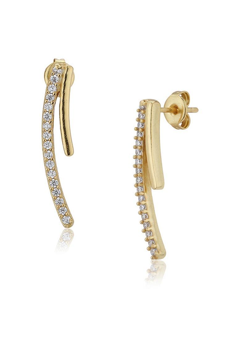 Gold Plated Zirconia Earrings - Indya