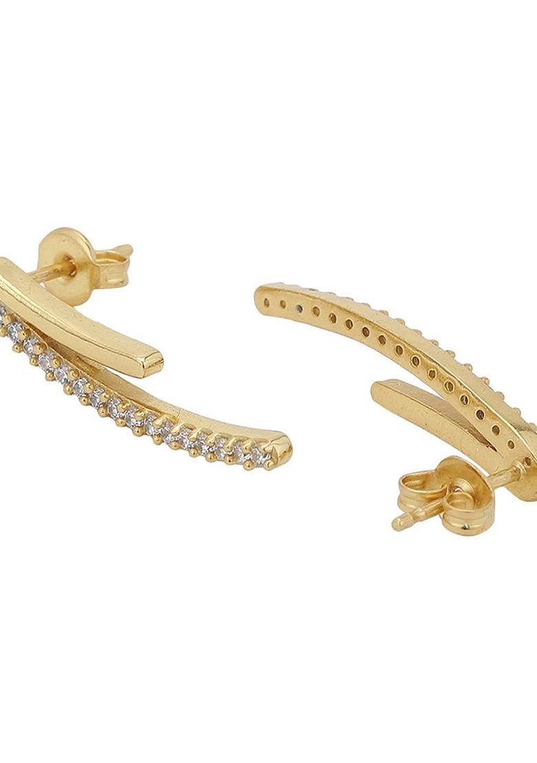 Gold Plated Zirconia Earrings - Indya