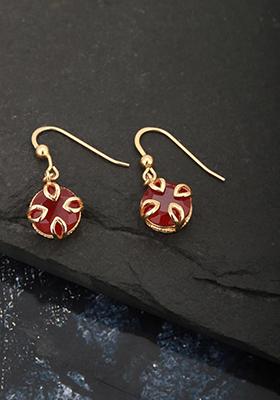 Red Circular Earrings