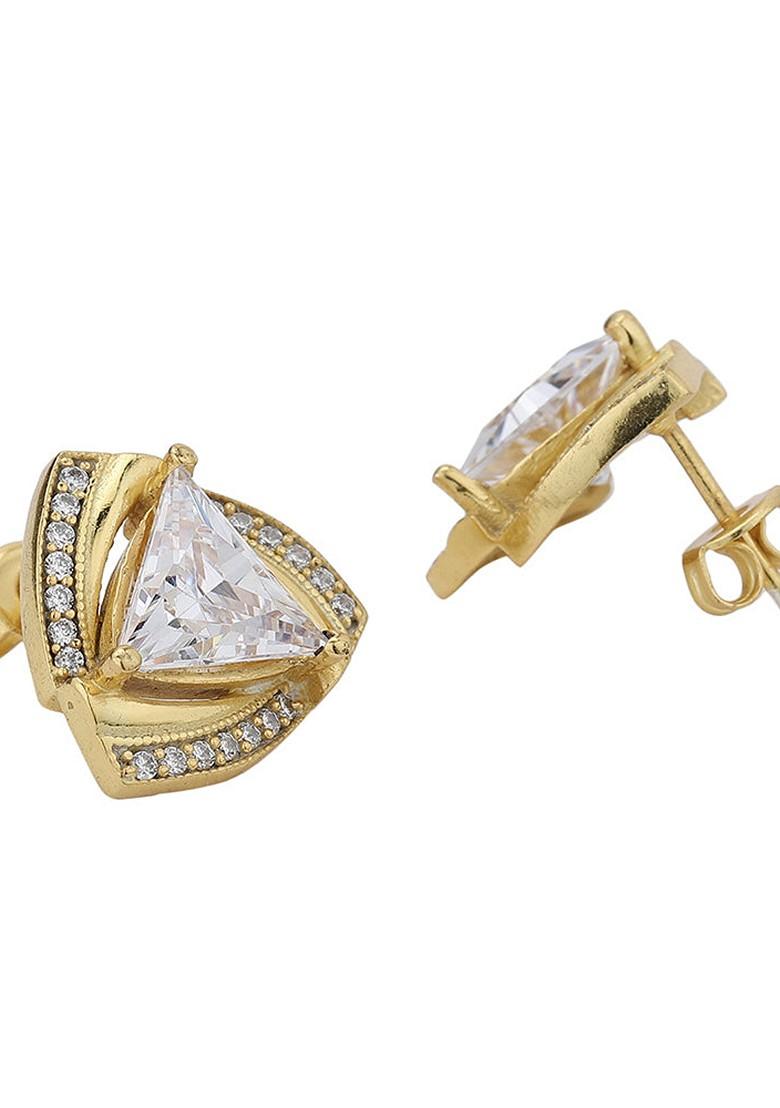 Gold Plated Triangular Stud Earrings