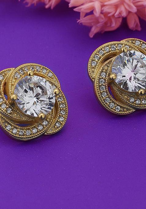 Gold Plated Contemporary Earrings