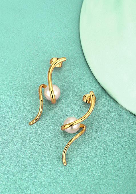 Gold Plated Pearl Earrings