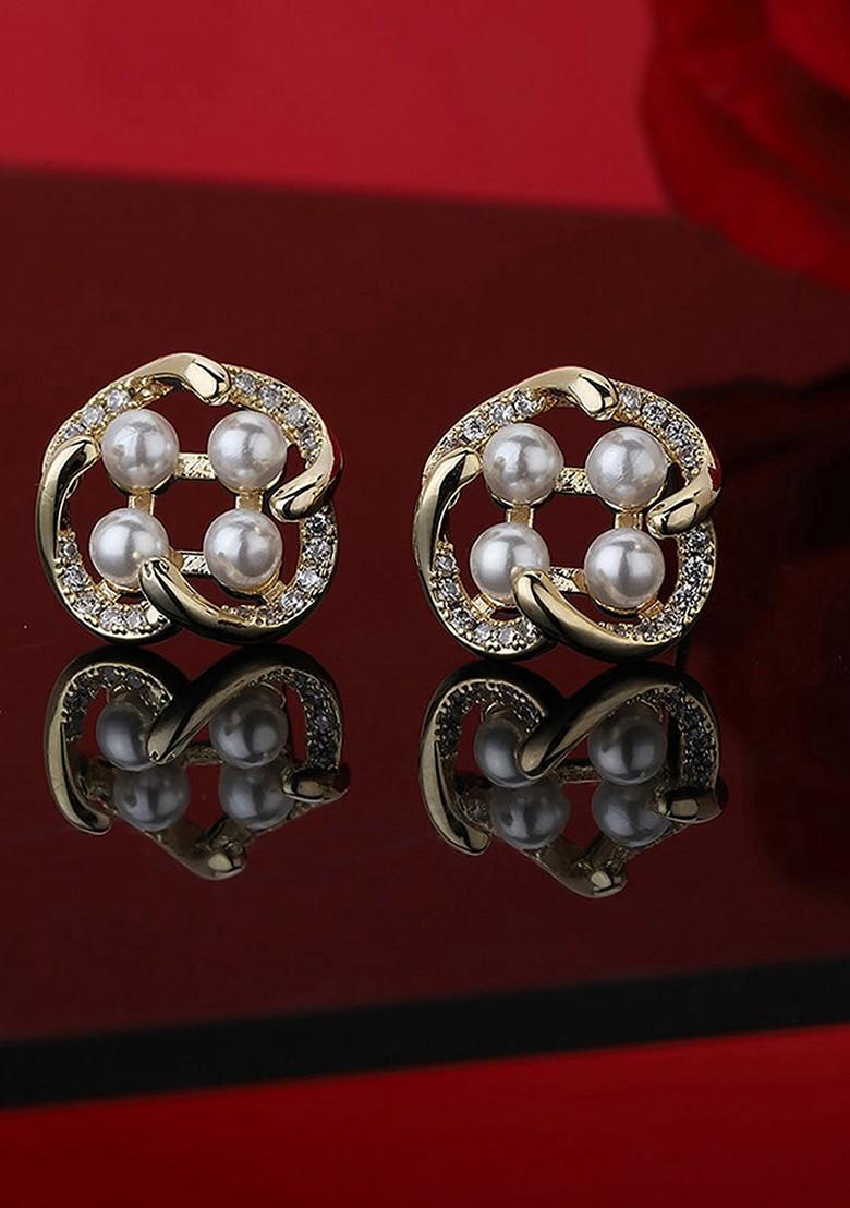 Gold Plated Contemporary Earrings - Indya