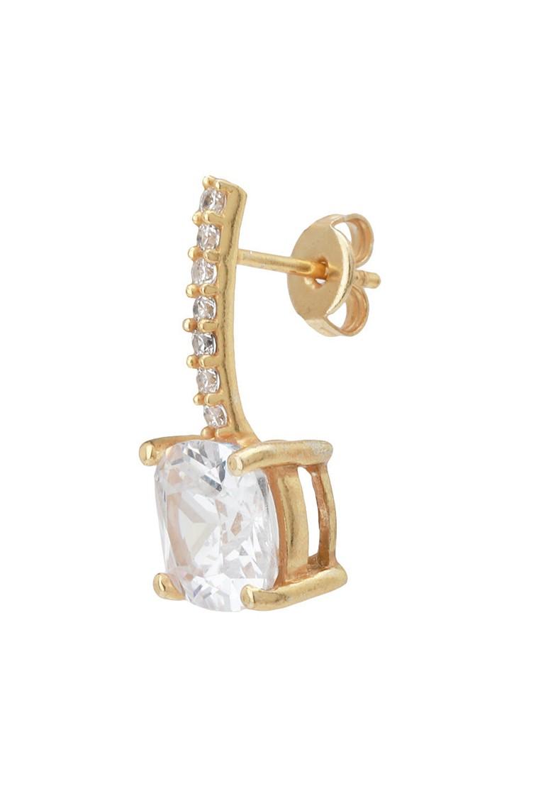 Gold Plated CZ Stone Earrings - Indya