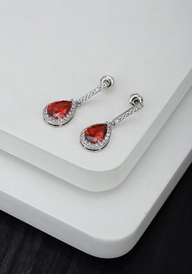 Silver Plated CZ Stone Earrings