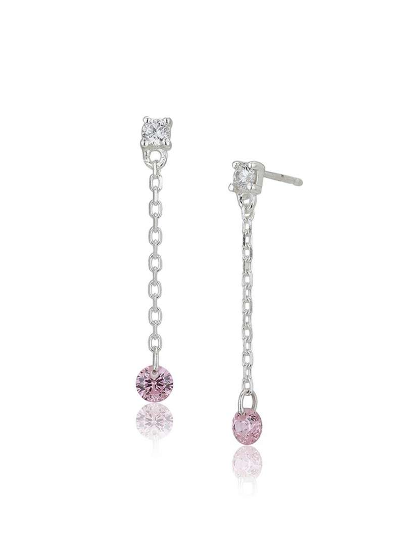 Silver Plated CZ Stone Earrings - Indya
