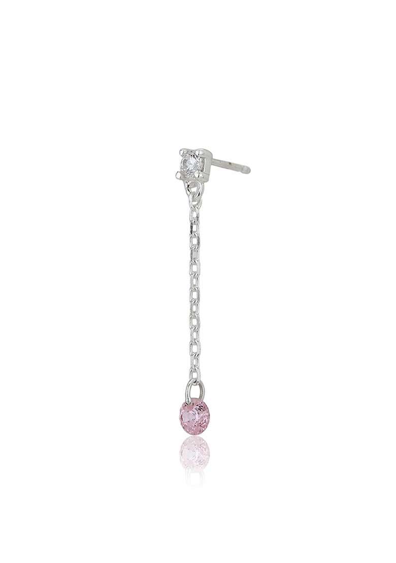 Silver Plated CZ Stone Earrings - Indya