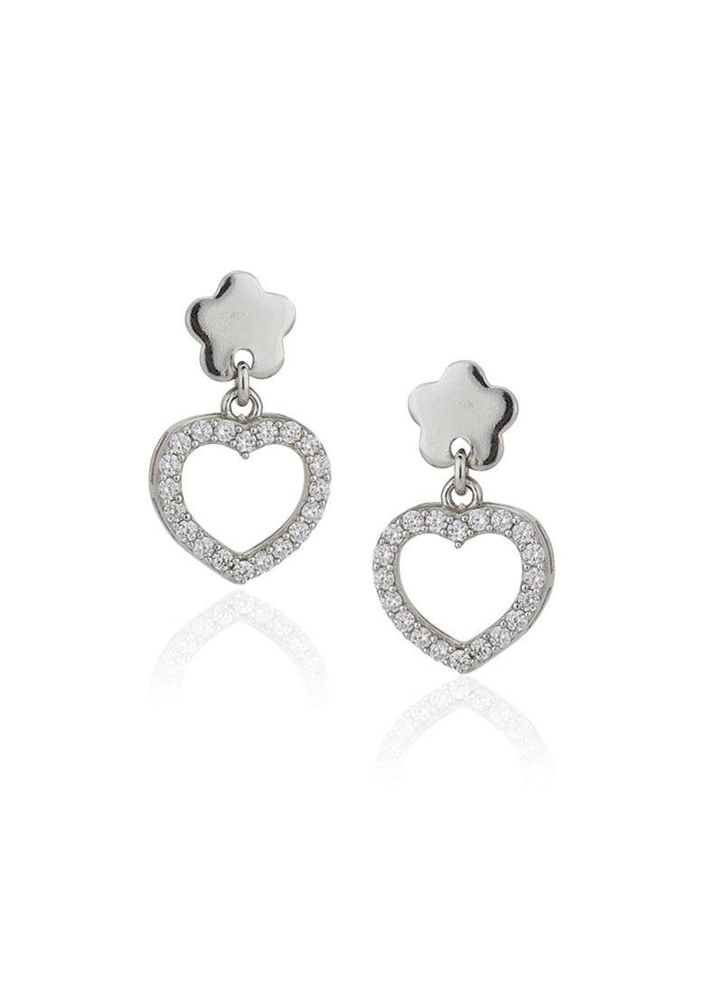 Silver Plated CZ Stone Earrings - Indya