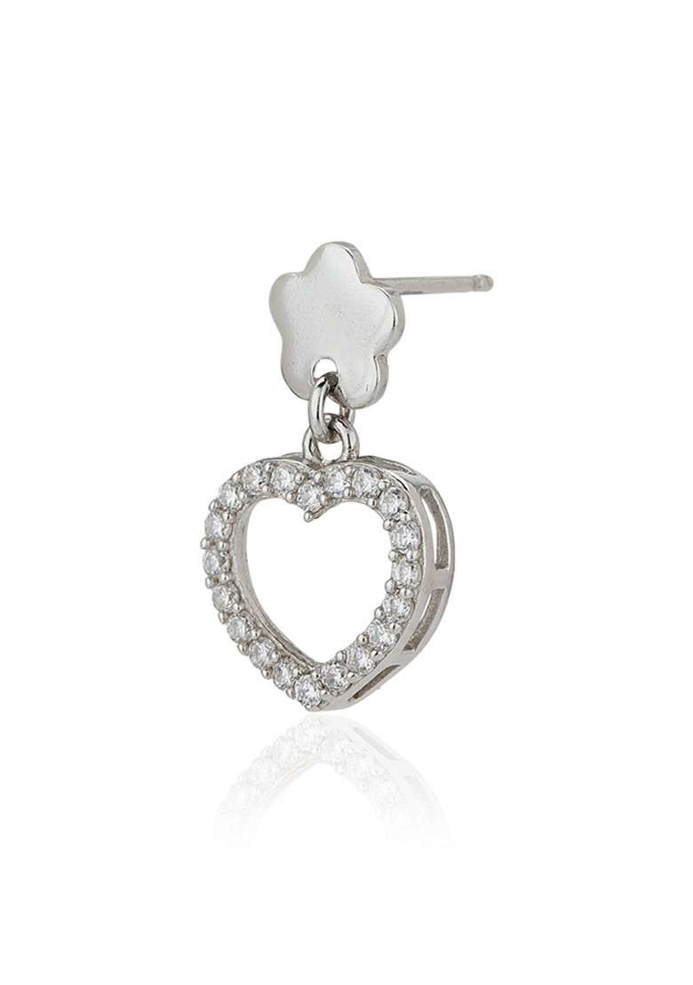 Silver Plated CZ Stone Earrings - Indya