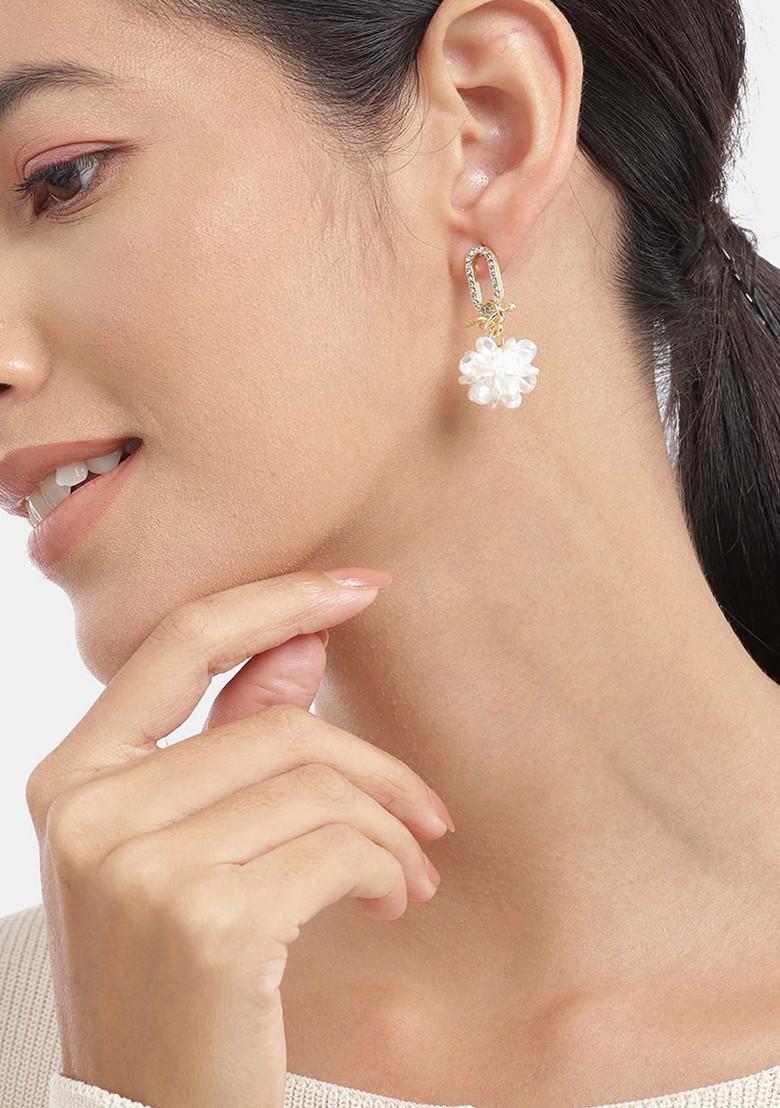 Gold Plated CZ Stone Earrings - Indya