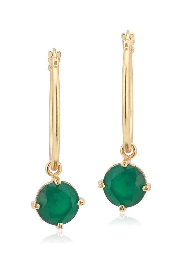 Gold Plated Cz Stone Earrings - Indya