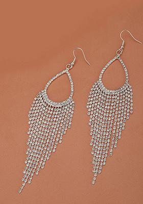 Silver Plated CZ Stone Earrings