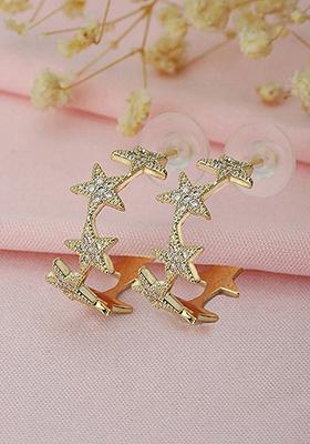Gold Plated Cz Studded Earrings
