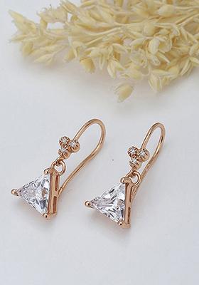 Rose Gold Plated  Stone Earrings