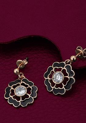 Rose Gold Plated  Stone Earrings