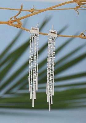 Silver Plated Rhodium Plated Earrings