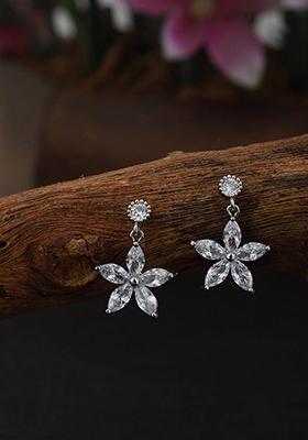 Silver Plated CZ Stone Earrings