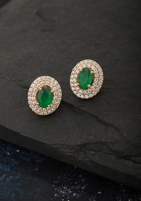 Green Gold Plated Plated Earrings