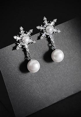 Silver Plated Rhodium Plated Earrings