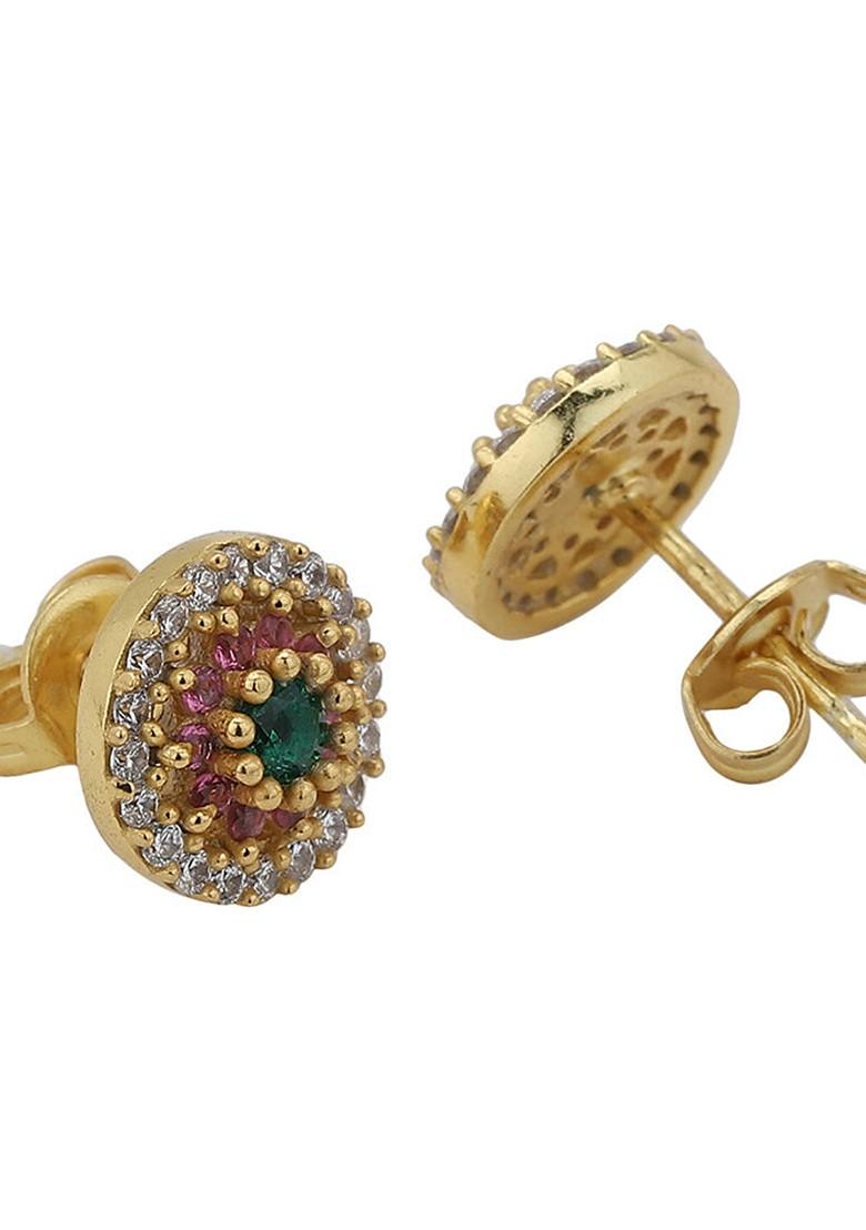 Gold Plated Circular Earrings - Indya