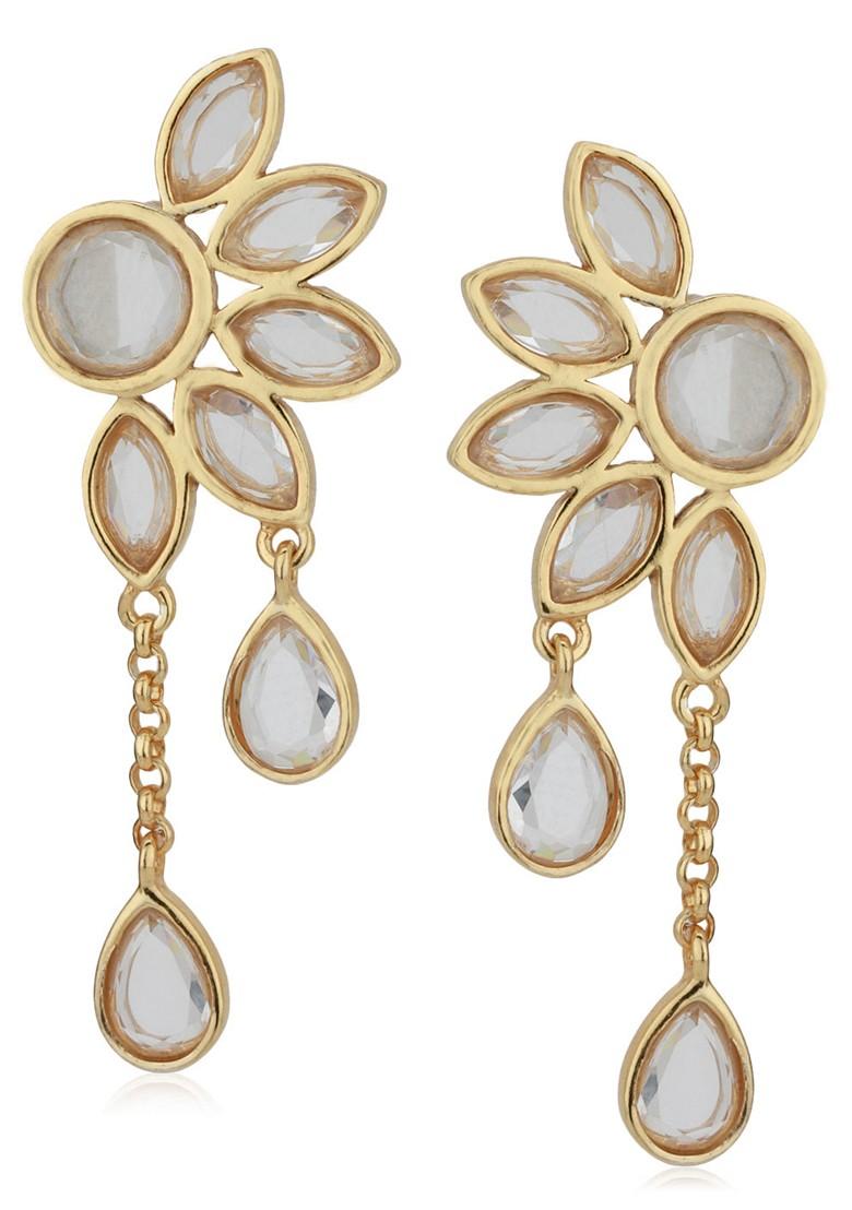 Gold Plated CZ Stone Earrings - Indya