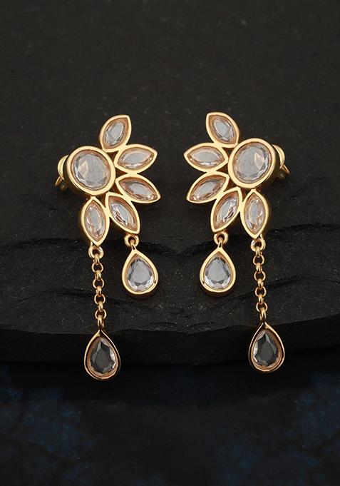 Gold Plated CZ Stone Earrings