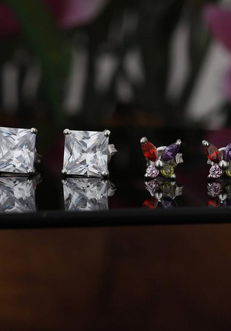 Silver Plated Rhodium Plated Earrings