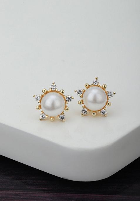 Gold Plated  Pearl Earrings