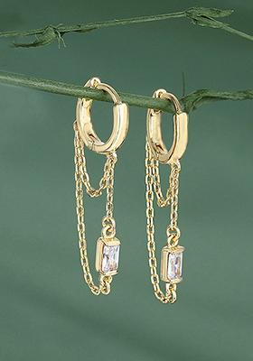 Gold Plated CZ Stone Earrings