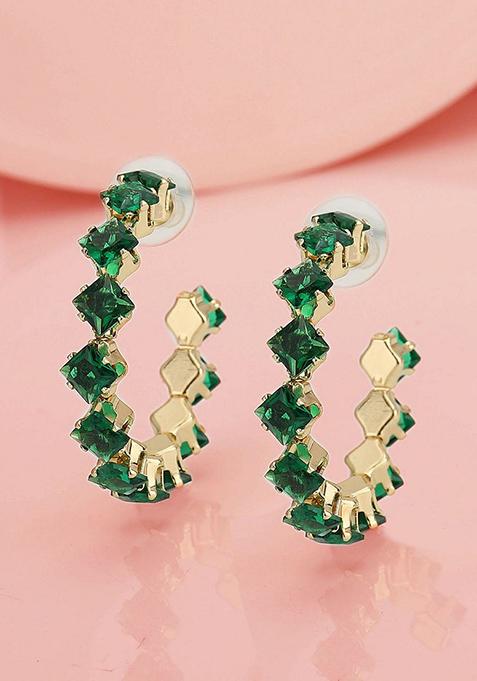 Gold Plated CZ Stone Earrings