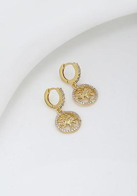 Gold Plated Circular Earrings
