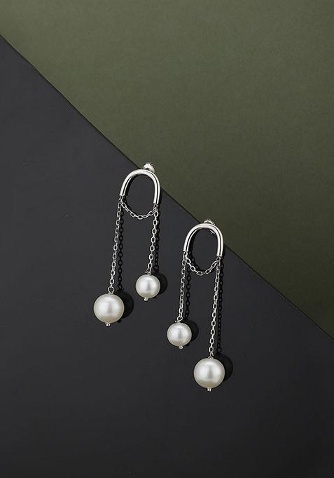 Silver Plated Pearl Earrings