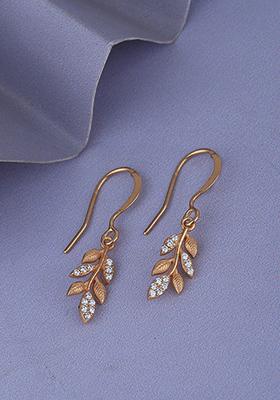 Rose Gold Plated Leaf Earrings