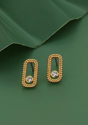 Gold Plated Contemporary Earrings