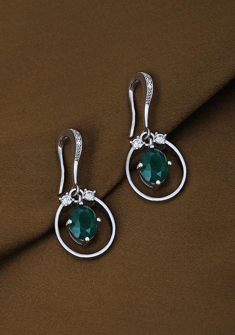 Silver Plated CZ Stone Earrings