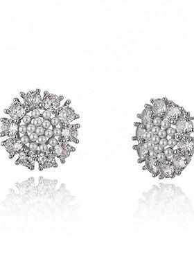 Silver Plated   Pearl Earrings