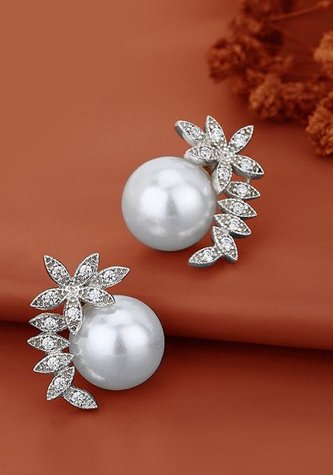 Silver Plated   Pearl Earrings