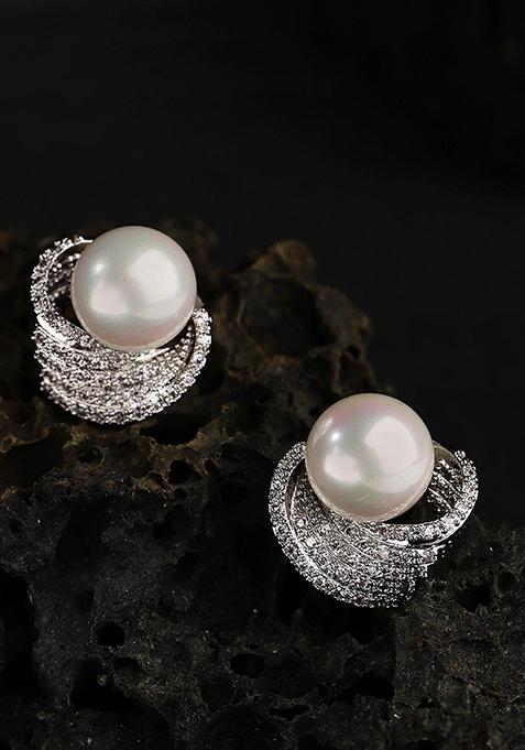 Silver Plated Rhodium Plated Earrings