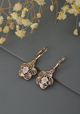 Rose Gold Plated CZ Stone Earrings