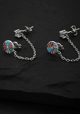 Silver Plated CZ Stone Earrings