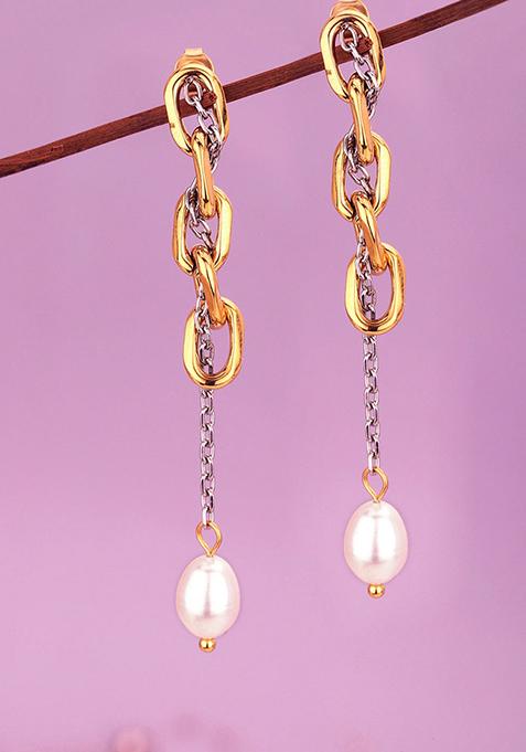 Gold Plated Pearl Earrings