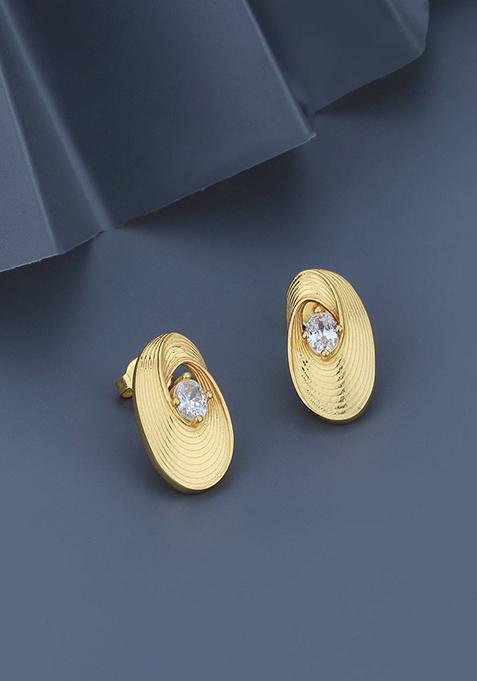 Gold Plated Contemporary Earrings