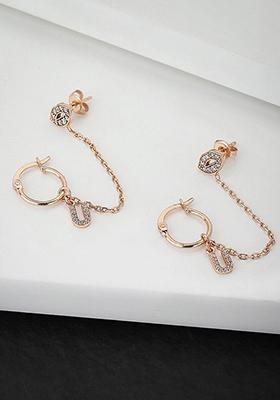 Rose Gold Plated CZ Stone Earrings