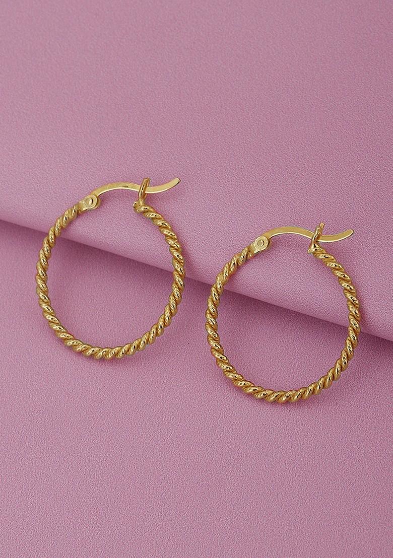 Gold Plated Circular Hoop Earrings - Indya
