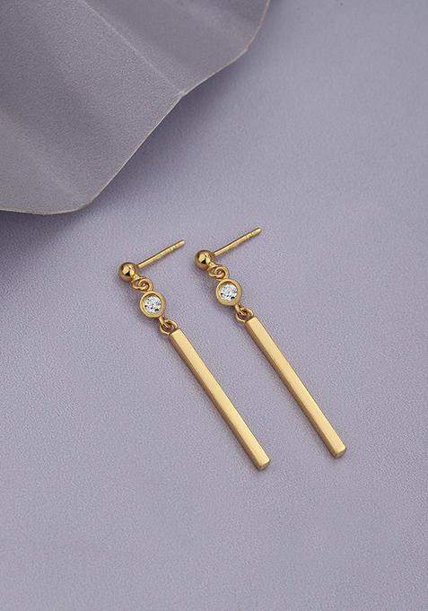 Gold Plated CZ Stone Earrings
