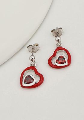 Silver Plated CZ Stone Earrings